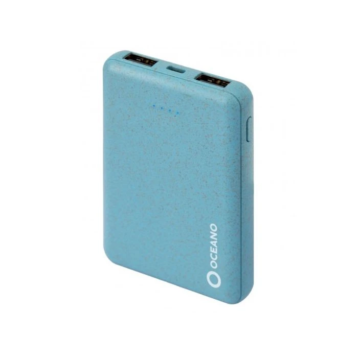 Nachhaltige Powerbank mit 5.000 mAh in Blau