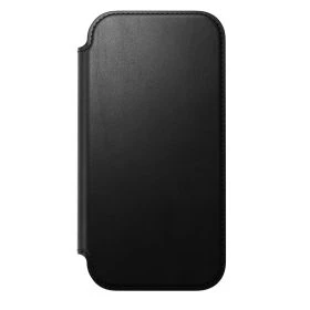 Coque en cuir Folio Moderne Nomad iPhone 17 – Noir