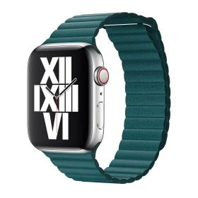 Apple - Bracelet Apple Watch en cuir 44mm / 45mm / 46mm / 49mm - Medium - Peacock