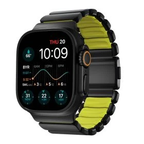 Nomad Stratos Bracelet Titane Apple Watch 44/45/46/49 mm Noir/Volt