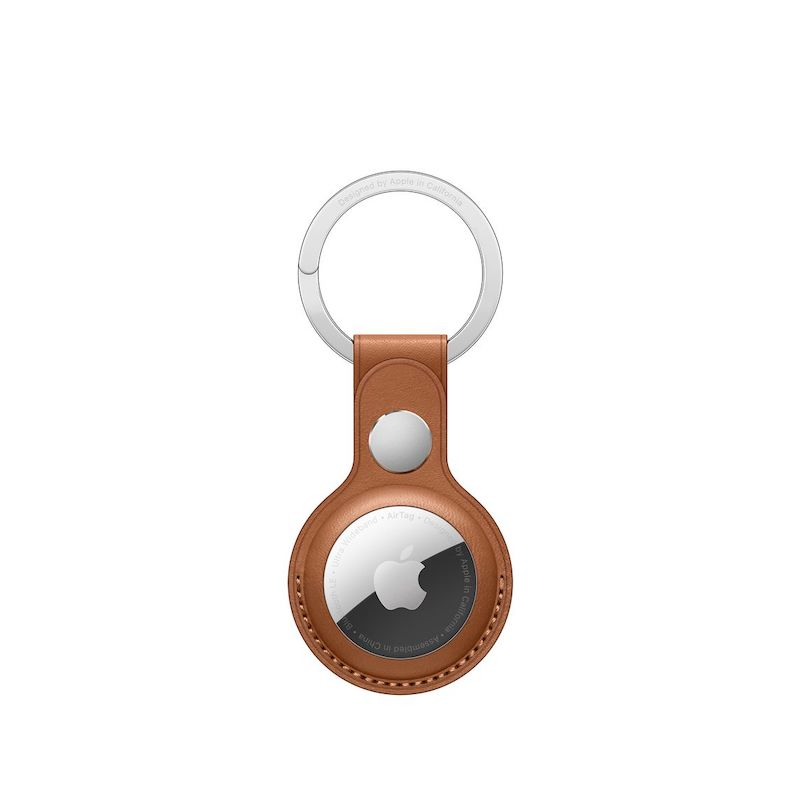 Accessoire tracker Bluetooth Apple AirTag porte-cl&eacute;s Cuir marron