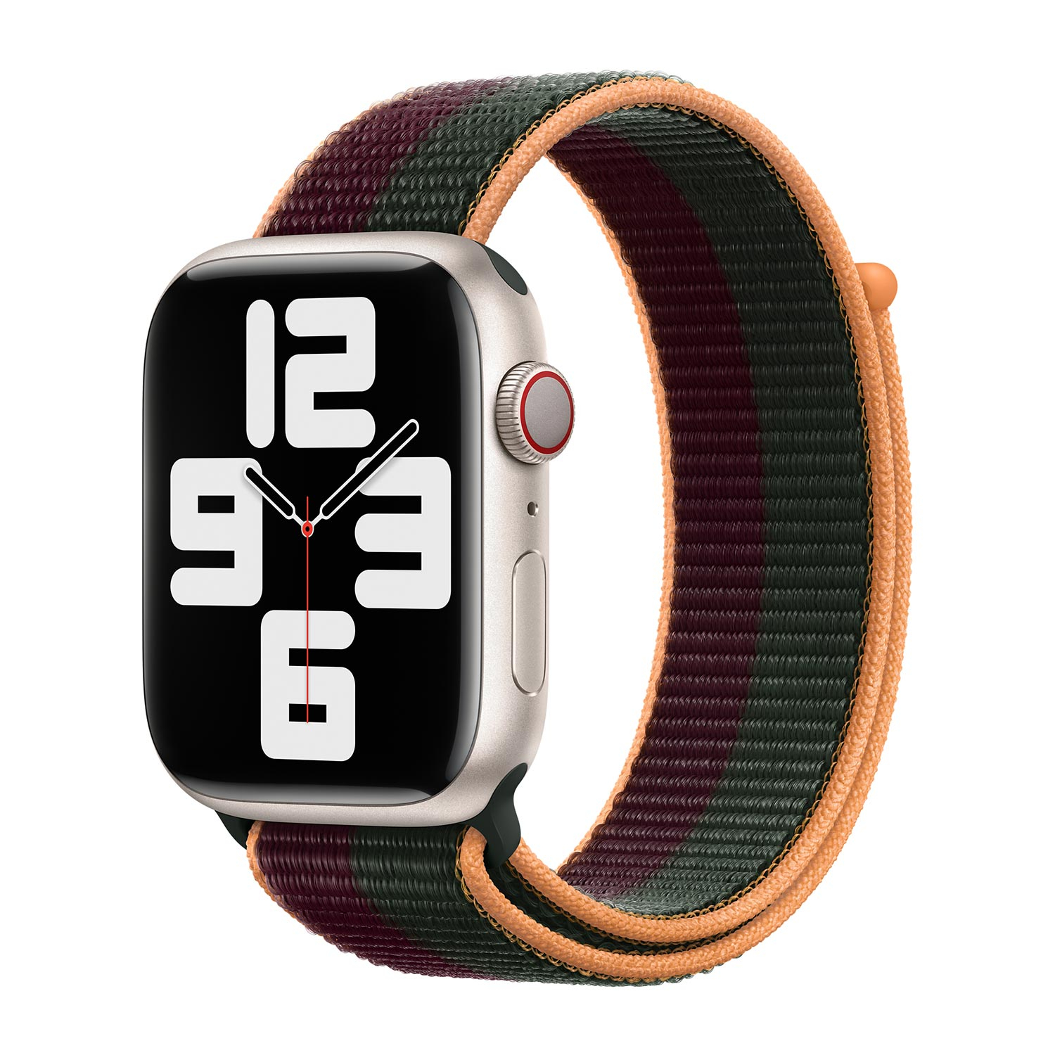 APPLE Sport Loop Band  Watch Series 1-9 / SE - 38/40/41 mm - Dark Cherry/Forest Green
