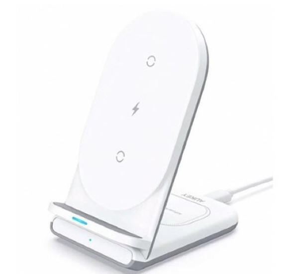 AUKEY  - Support et chargeur sans fil - Blanc