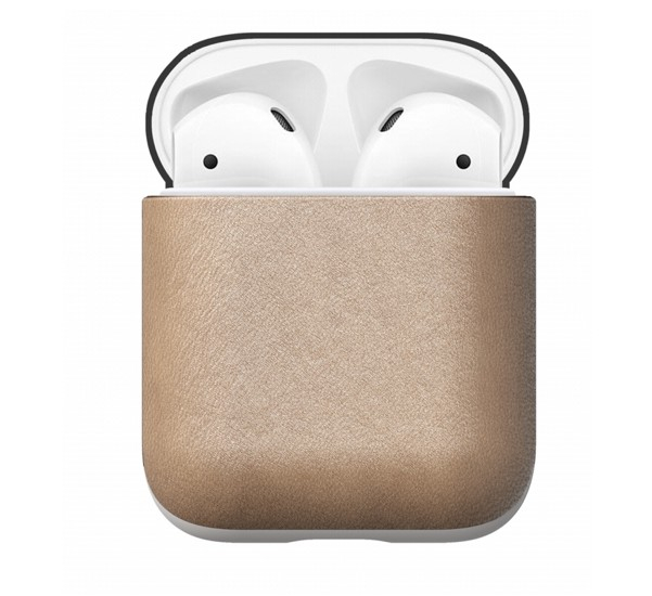 NOMAD  Airpod Case &Eacute;tui de Protection Antichoc en Cuir v&eacute;ritable Beige