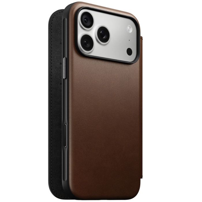 Nomad Modern Camino Coque Folio en Cuir iPhone 18 Pro Marron