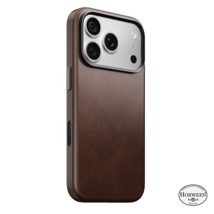 Nomad Coque Traditional en Cuir Horween iPhone 18 Pro Rustic Brown