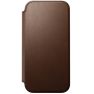 Coque en cuir Folio Moderne Nomad iPhone 17 Pro Max – Marron sticky
