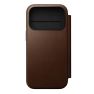 Coque en Cuir Folio Moderne Nomad iPhone 17 Pro – Marron sticky