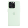 Coque Apple Silicone MagSafe iPhone 15 Pro Menthe Douce sticky