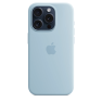 Coque Apple Silicone MagSafe iPhone 15 Pro Bleu Clair sticky