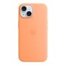 Apple Coque MagSafe en silicone iPhone 15 Sorbet orange sticky