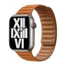 Bracelet Apple Leather Link Apple Watch M/L 38 mm / 40 mm / 41 mm Brun doré sticky