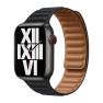 Apple Bracelet à Maillons en Cuir Apple Watch S/M 44 mm / 45 mm / 46mm / 49 mm Minuit sticky