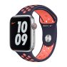 Apple - Bracelet Apple Watch Nike Sport  42mm / 44mm / 45mm / 49mm Blue Black / Bright Mango sticky