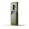Coque Portefeuille en Cuir Mujjo Galaxy S9 Plus Olive sticky