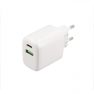 Musthavz - Chargeur rapide 20 Watt avec connexion USB-A et USB-C blanc sticky