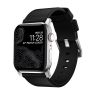 Nomad Bracelet en cuir actif Pro Noir Connectr Argent 42/44/45mm sticky