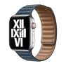Apple - Bracelet à maillons cuir Apple Watch - S/M - 38mm / 40mm / 41mm - Baltic Blue sticky