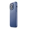 Mujjo Coque en cuir MagSafe pour iPhone 14 / 15 Plus - Bleu sticky
