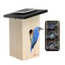 Birdfy Ebony Lite Nichoir Connecté avec Panneau Solaire, Caméra et Reconnaissance d'Oiseau par IA sticky