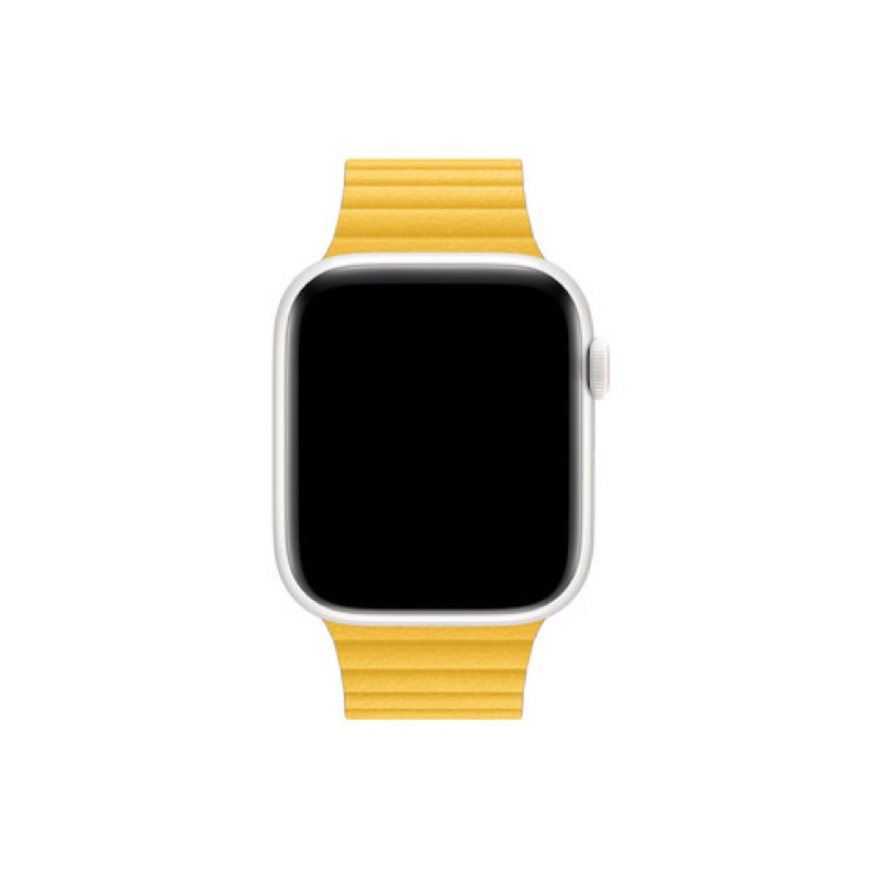 Apple - Bracelet Apple Watch en cuir 42mm / 44mm / 45mm / 49mm - Medium - Meyer Lemon
