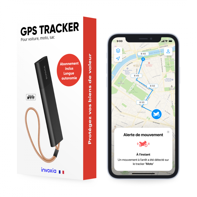 Invoxia traceur GPS - Alerte Antivol et localisation - Sans carte sim / abonnement inclus
