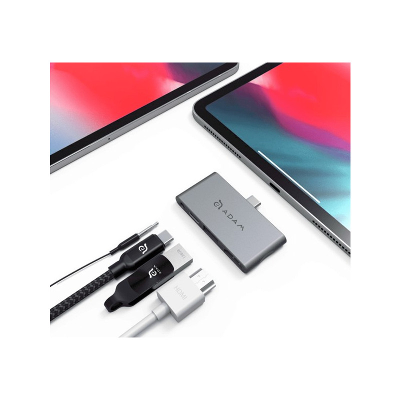 ADAM elements CASA Hub i4 Adaptateur USB-C 3.1 4 ports iPad Pro - Gris