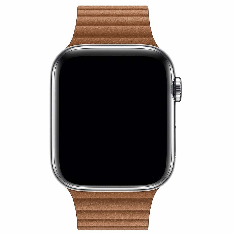 Apple - Bracelet Apple Watch en cuir 42mm / 44mm / 45mm / 49mm - Large - Marron