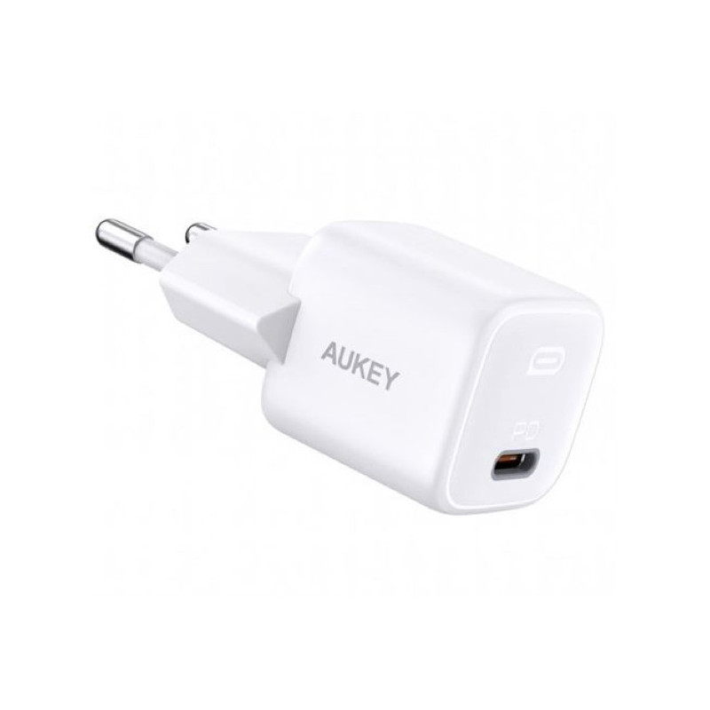 Aukey - Chargeur Mini USB-C Power Delivery 20W - Blanc