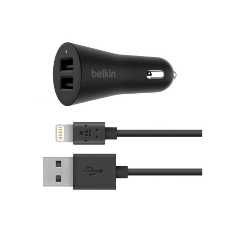Belkin BOOST UP Adaptateur Charge Auto - câble Lightning - 2.4A Noir