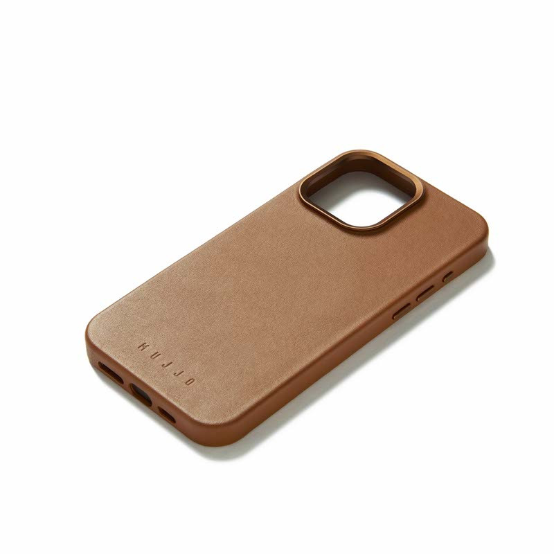 Mujjo Leather Case with MagSafe iPhone 15 Pro Max brune