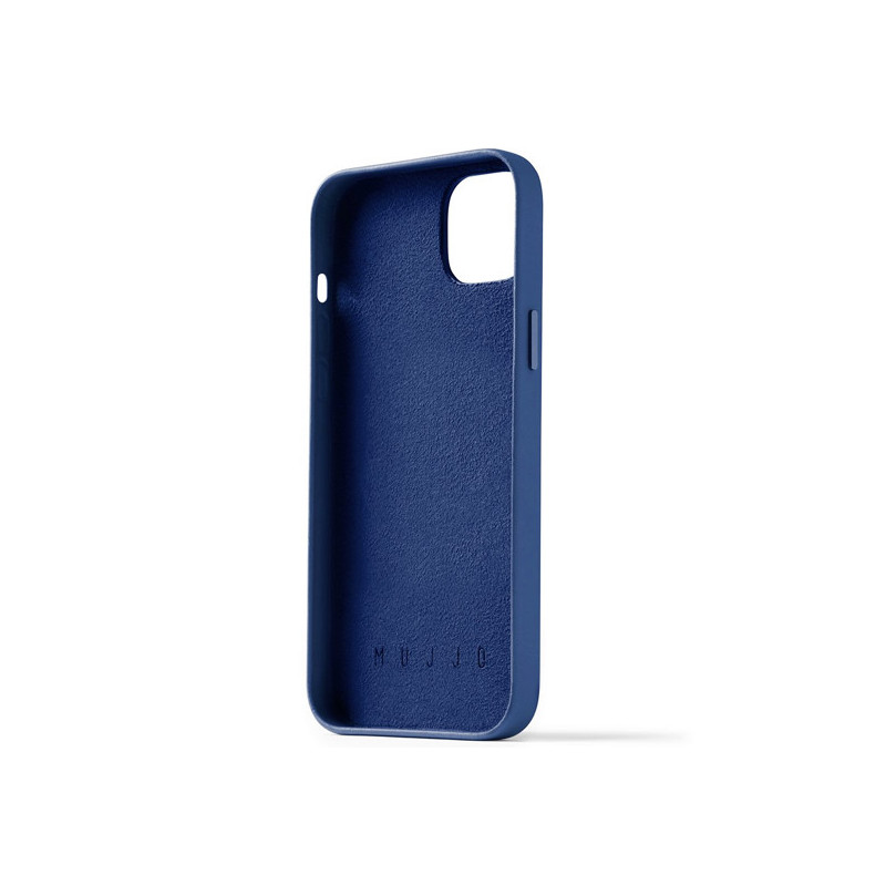 Mujjo Coque en cuir portefeuille pour iPhone 14 Pro Max - Bleu