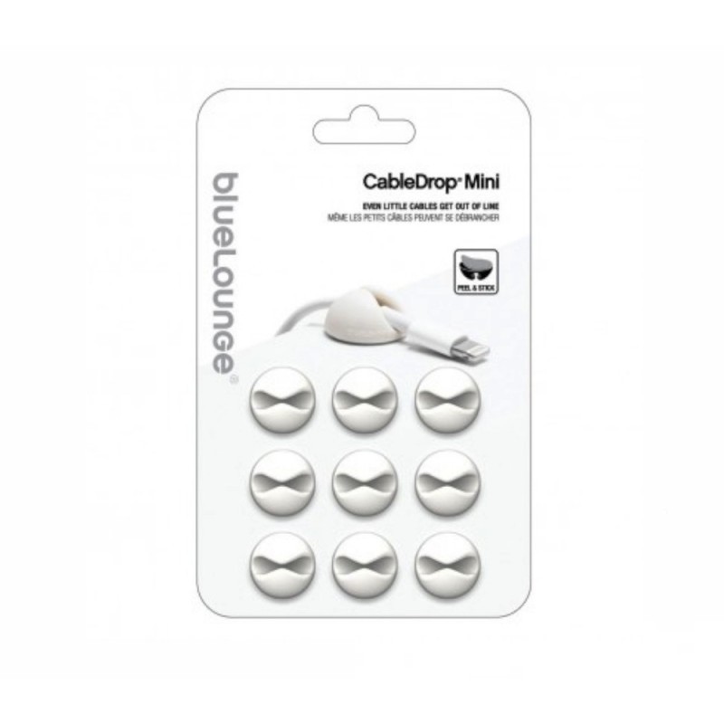 Bluelounge CableDrop Mini Pack de 9 Blanc