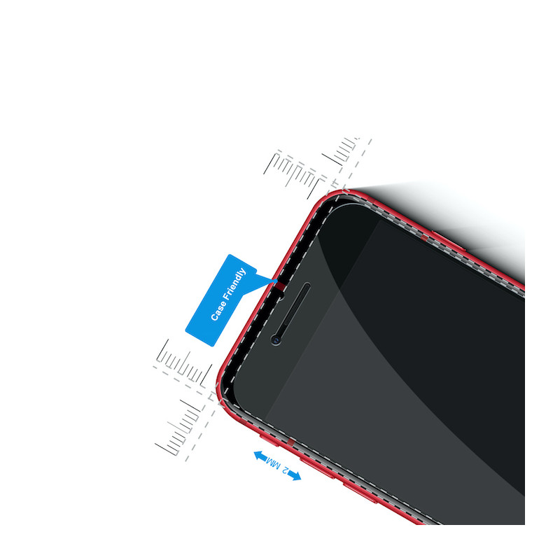 Casecentive Vitre de protection en verre trempé 2D iPhone SE 2020 / 7 / 8