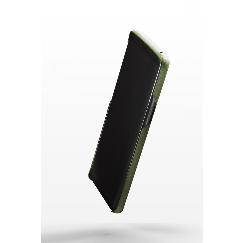 Coque Portefeuille en Cuir Mujjo Galaxy S9 Plus Olive