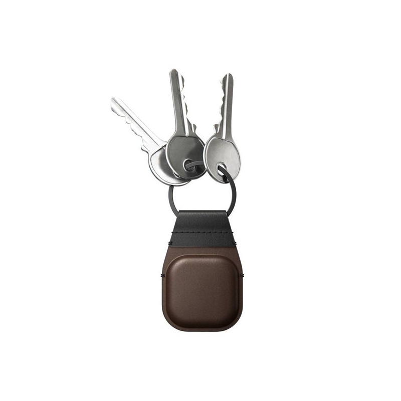 Nomad - Coque porte-clés pour AirTag en cuir - Marron
