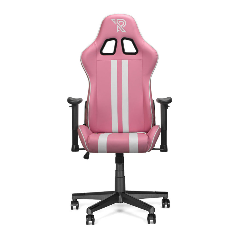 Chaise gaming rose et blanche