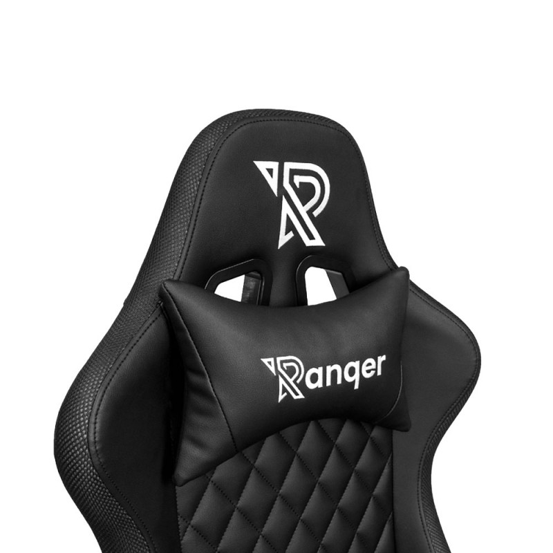 Ranqer - Halo Siège gamer LED / Chaise gaming RGB - Noir