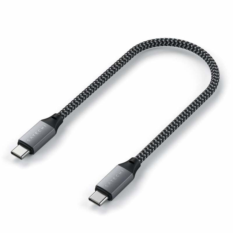 Satechi - Câble court USB-C vers USB-C 25 cm - Gris spatial