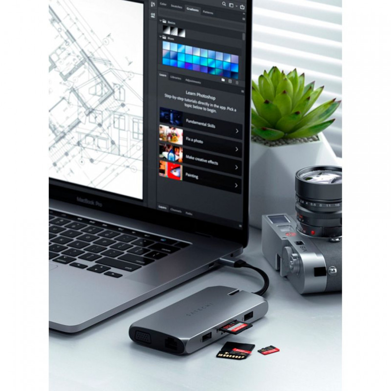 Satechi - Adaptateur USB-C On-the-Go - Gris cosmique