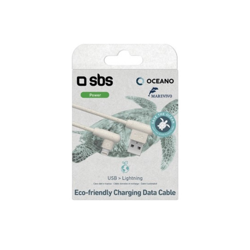  SBS - Câble Lightning vers USB écologique 1 mètre iPhone/iPad - Blanc 