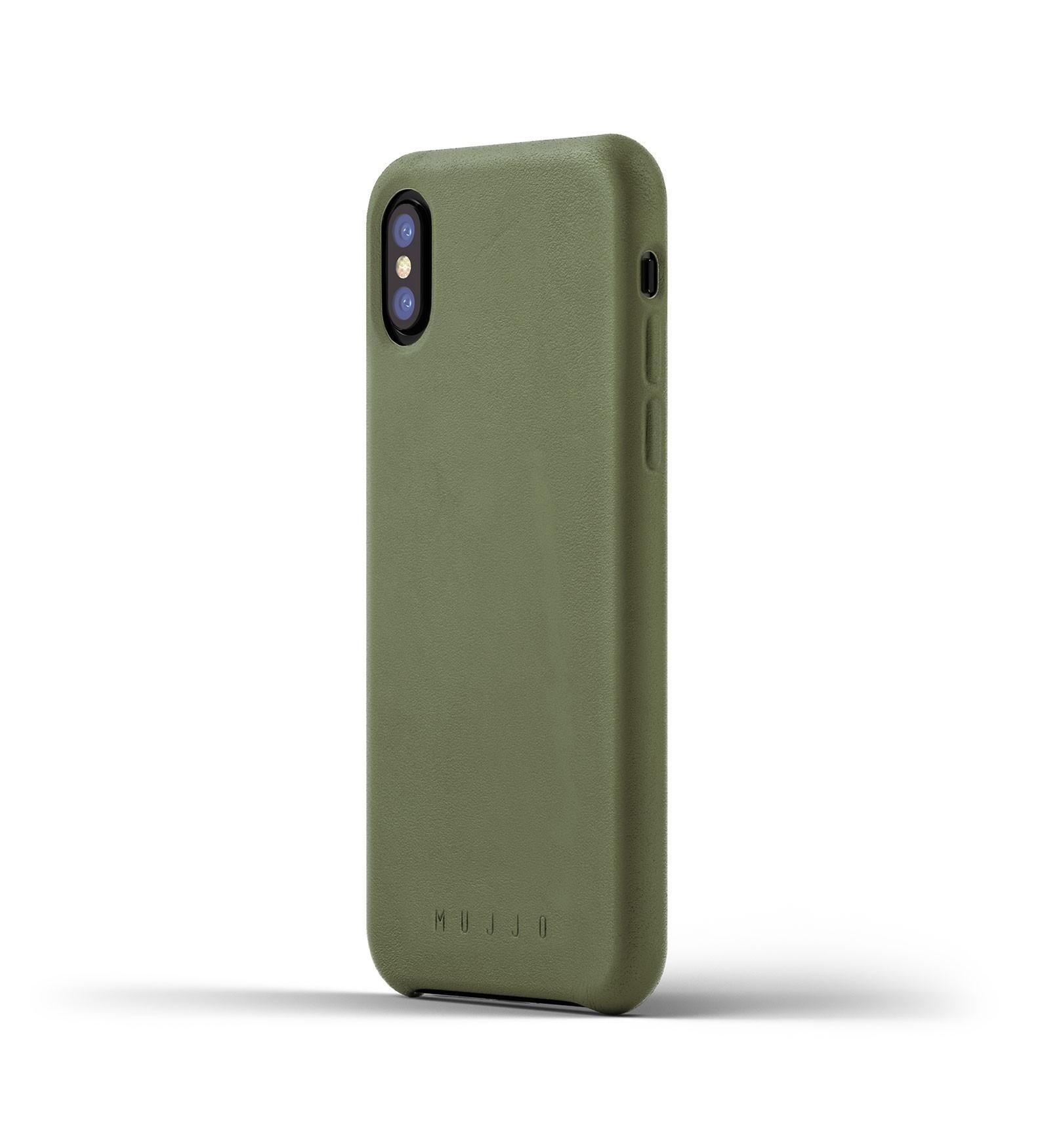  Mujjo Coque de Protection - Etui en cuir - iPhone X / XS - Vert