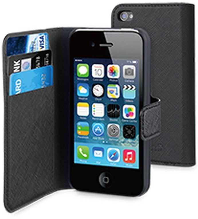Muvit Wallet - Étui portefeuille iPhone 4(S) - Noir