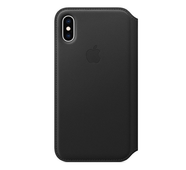 Apple - Étui portefeuille iPhone XS En cuir - Noire