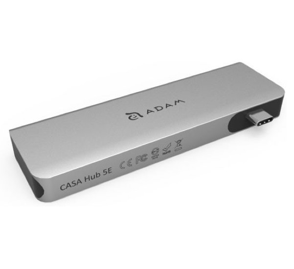 ADAM elements CASA Hub 5E Adaptateur USB-C 3.1 5 ports Lecteur de carte - Gris