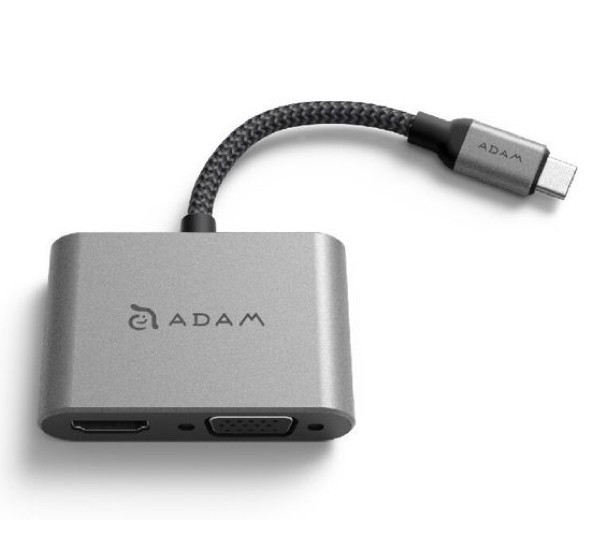 ADAM elements CASA Hub VH1 Adaptateur USB-C 3.1 vers VGA / HDMI - Gris