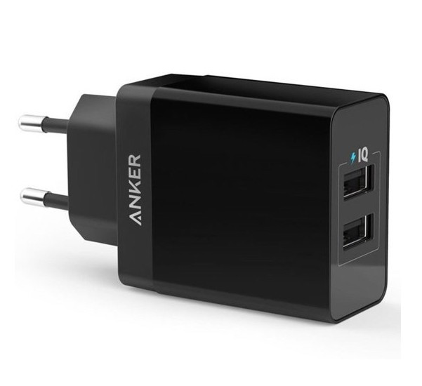Anker PowerPort 2x - Chargeur USB Multi-Ports 24W - Noir