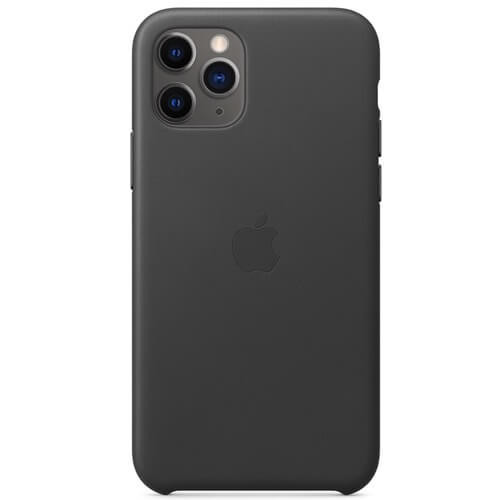 Apple - Coques iPhone 11 Pro en cuir - Noire
