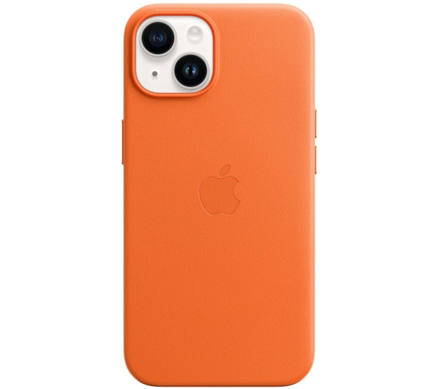 Apple Coque en cuir iPhone 14 Plus Orange