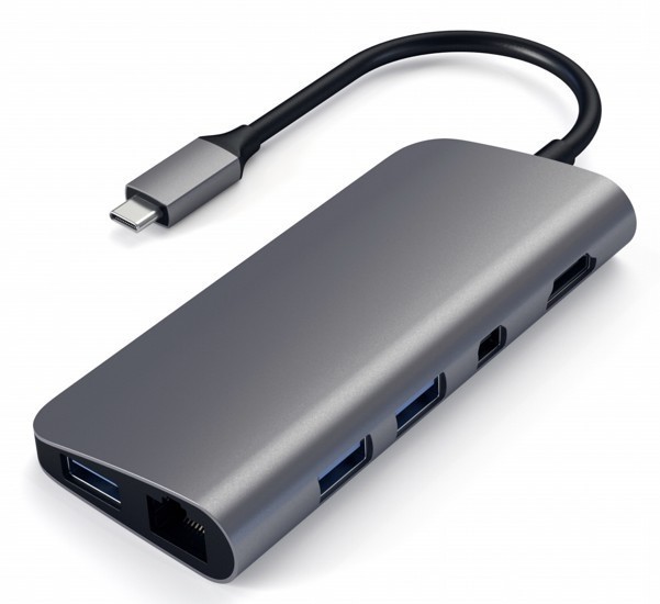 Adaptateur Satechi Type USB C vers Multimedia - Gris - Pour Mac